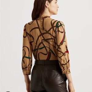 Lauren Ralph Lauren Equestrian print short sleeve top
